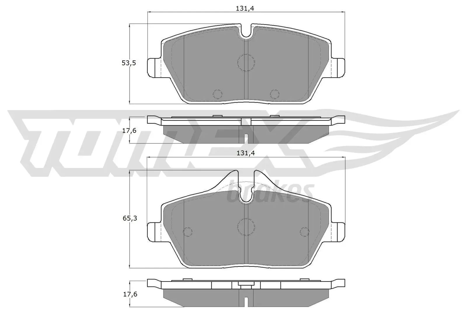Sada brzdových destiček, kotoučová brzda TOMEX Brakes 14-33