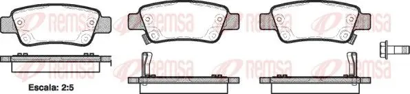 Sada brzdových destiček, kotoučová brzda REMSA 1290.02