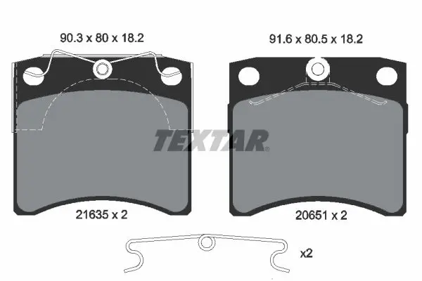 Sada brzdových destiček, kotoučová brzda TEXTAR 2163501