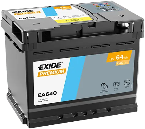 Autobaterie Exide Premium 12V, 64Ah, 640A, EA640