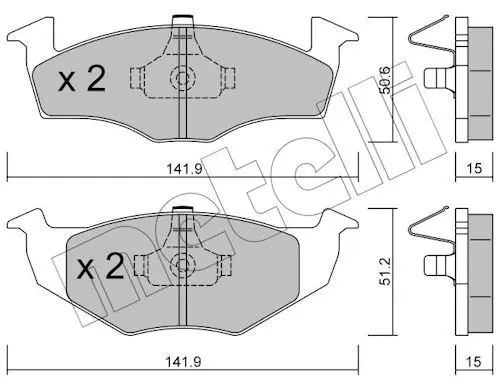 Sada brzdových destiček, kotoučová brzda METELLI 22-0206-2