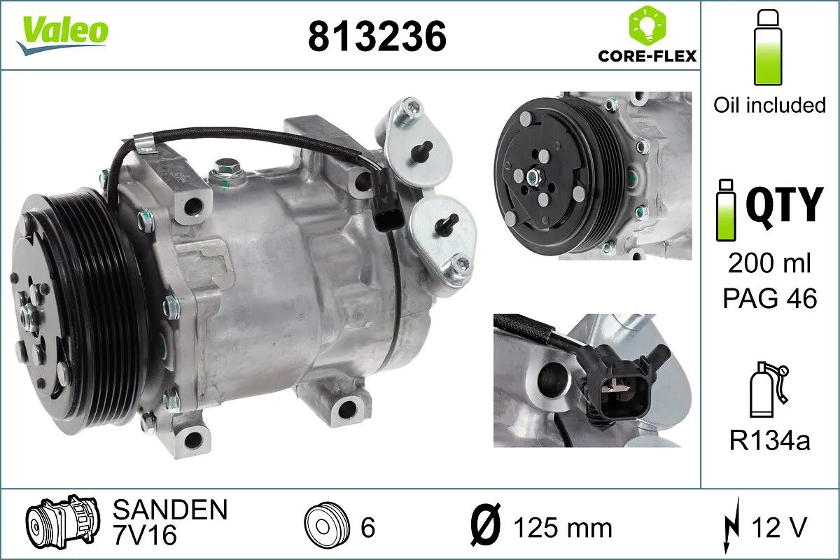 Kompresor, klimatizace VALEO 813236