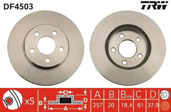 Brzdový kotouč TRW DF4503