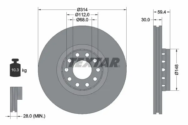 TEXTAR Brzdový kotouč 92073200