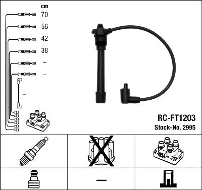Sada kabelů pro zapalování NGK RC-FT1203