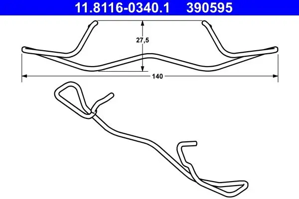 Pružina, brzdový třmen ATE 11.8116-0340.1