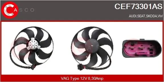 Větrák, chlazení motoru CASCO CEF73301AS