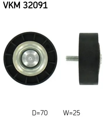 Vratná/vodicí kladka, klínový žebrový řemen SKF VKM 32091