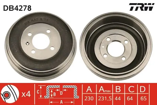 Brzdový buben TRW DB4278