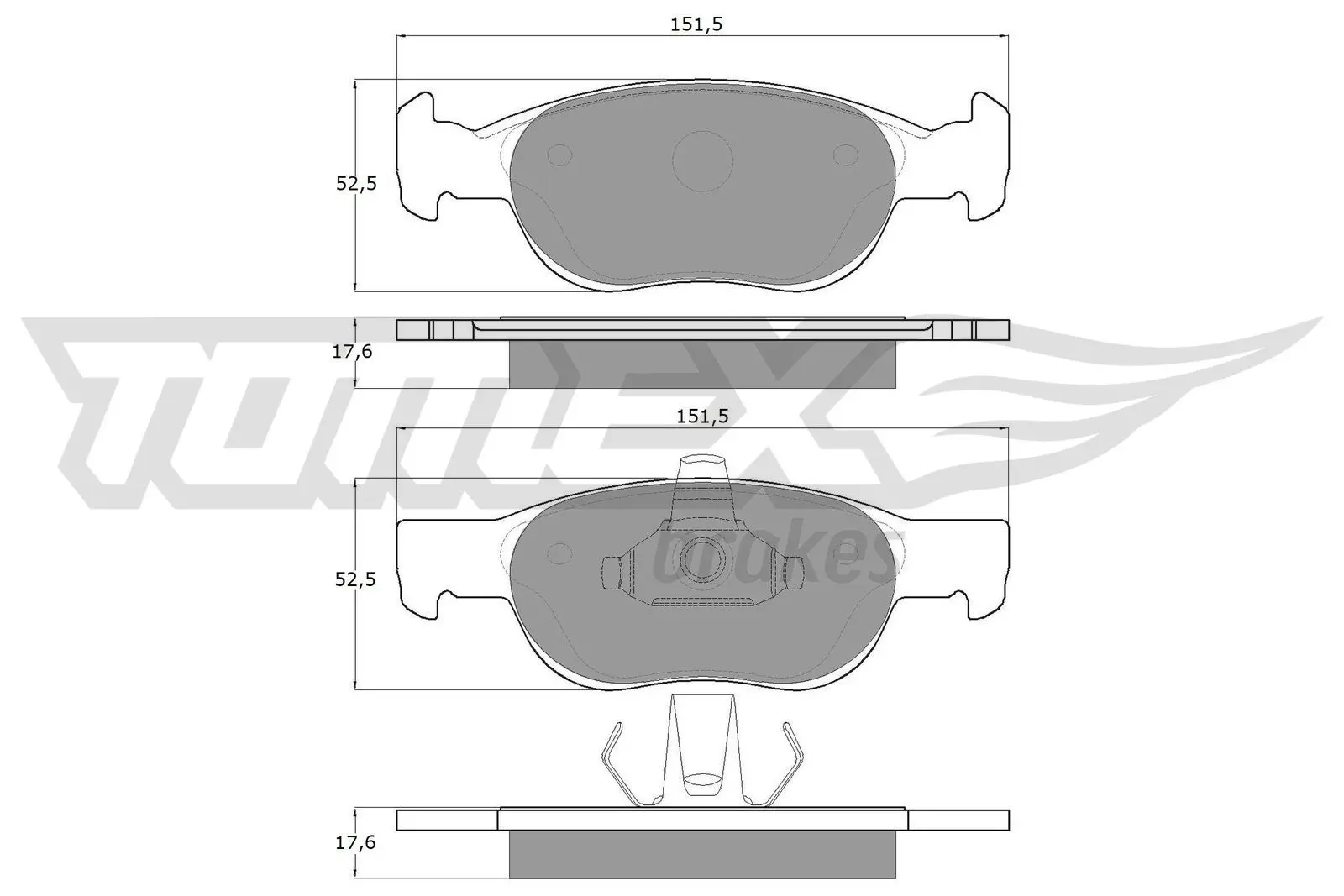 Sada brzdových destiček, kotoučová brzda TOMEX Brakes 10-71