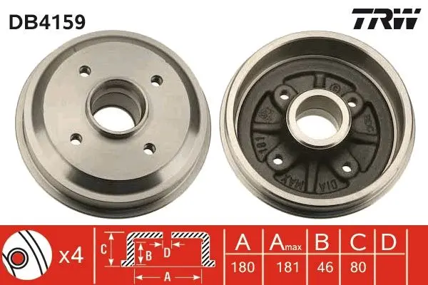 Brzdový buben TRW DB4159