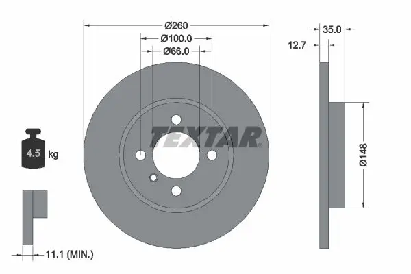 Brzdový kotouč TEXTAR 92026400