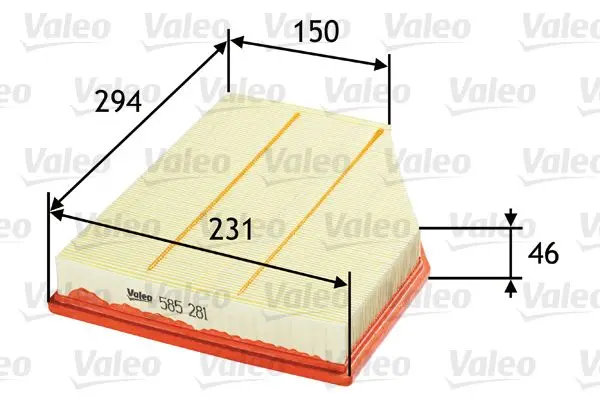 VALEO Vzduchový filtr 585281