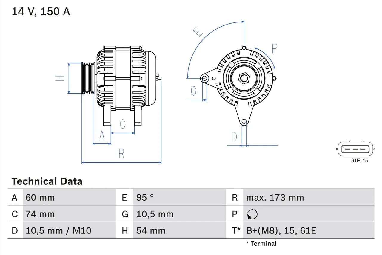 generátor BOSCH 0 986 045 031