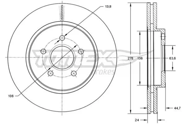 Brzdový kotouč TOMEX Brakes TX 72-27