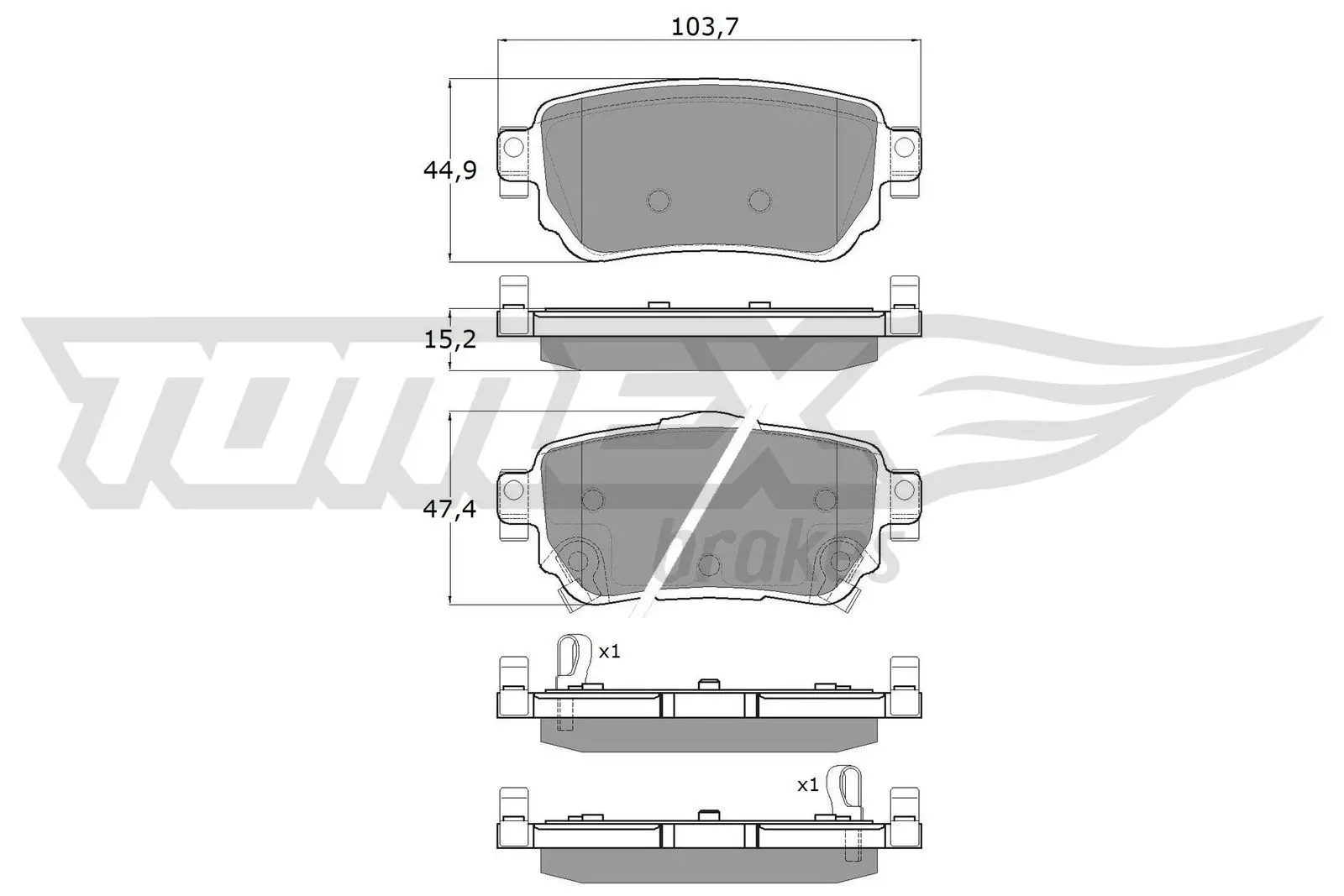 Sada brzdových destiček, kotoučová brzda TOMEX Brakes 18-27