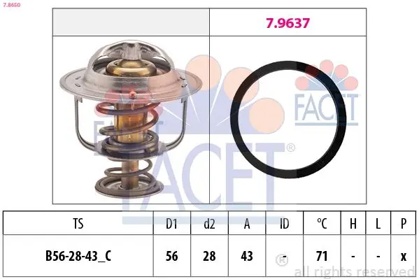 Termostat, chladivo FACET 7.8650