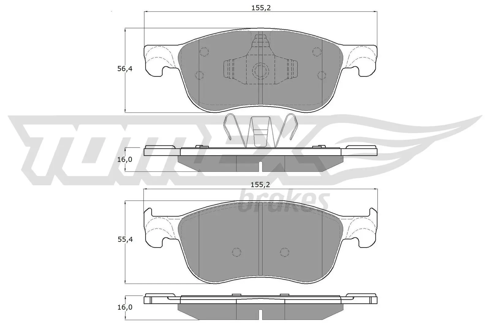 Sada brzdových destiček, kotoučová brzda TOMEX Brakes 18-90