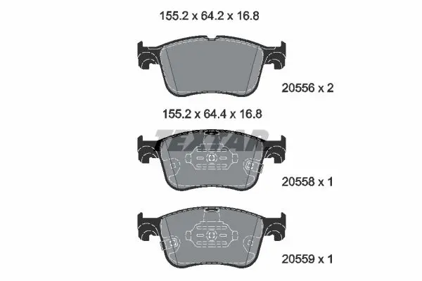 Sada brzdových destiček, kotoučová brzda TEXTAR 2055601