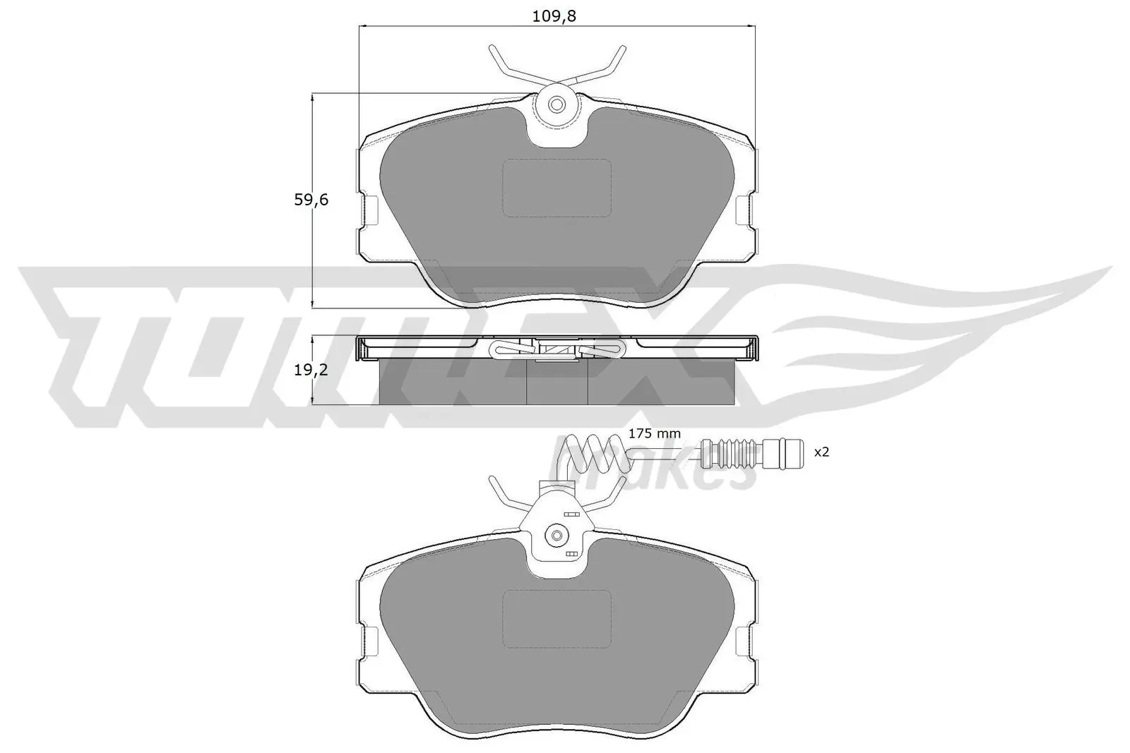 Sada brzdových destiček, kotoučová brzda TOMEX Brakes 10-211
