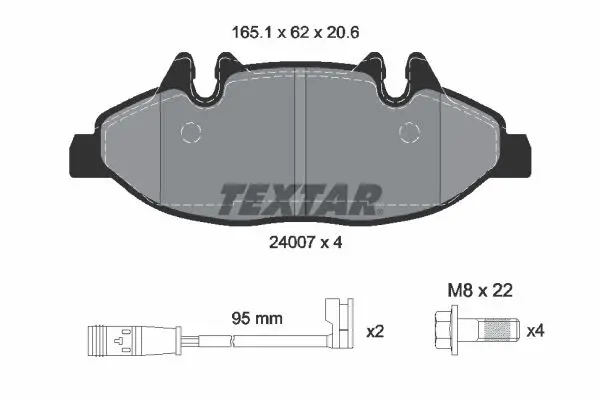 TEXTAR Sada brzdových destiček, kotoučová brzda 2400701