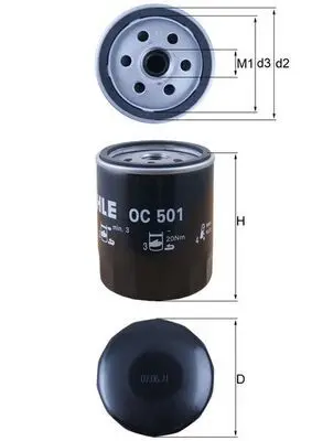 Olejový filtr MAHLE OC 501