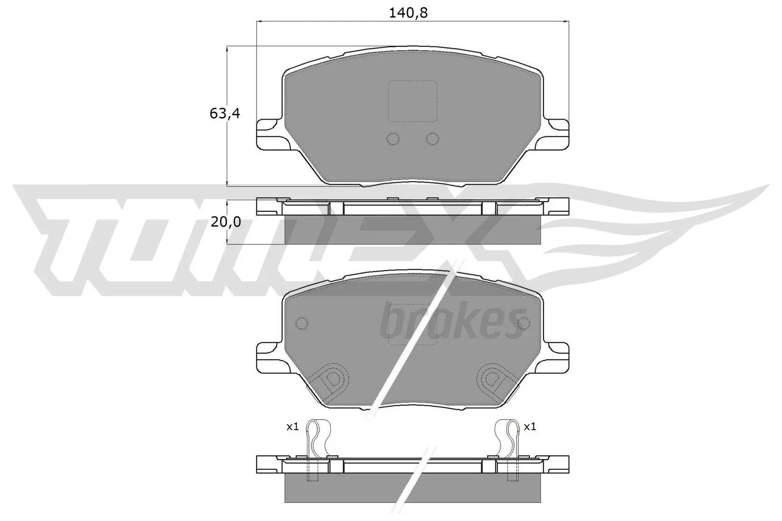 Sada brzdových destiček, kotoučová brzda TOMEX Brakes 18-17