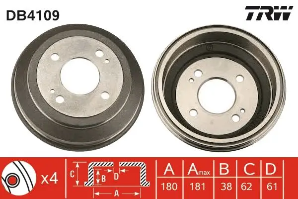 Brzdový buben TRW DB4109