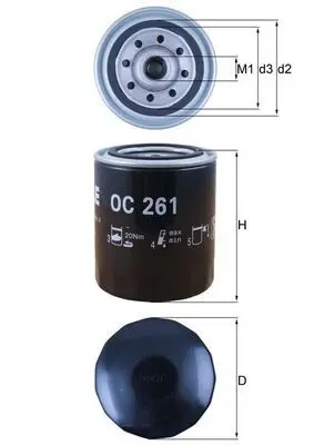 Olejový filtr MAHLE OC 261