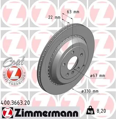 Brzdový kotouč ZIMMERMANN 400.3663.20