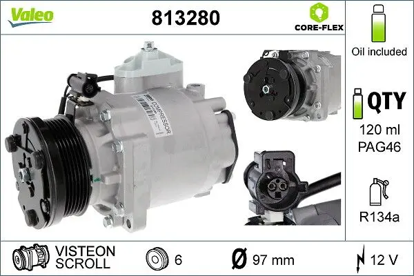 Kompresor, klimatizace VALEO 813280