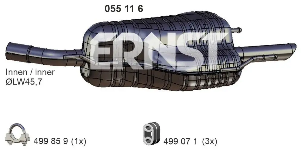Zadní tlumič výfuku ERNST 055116