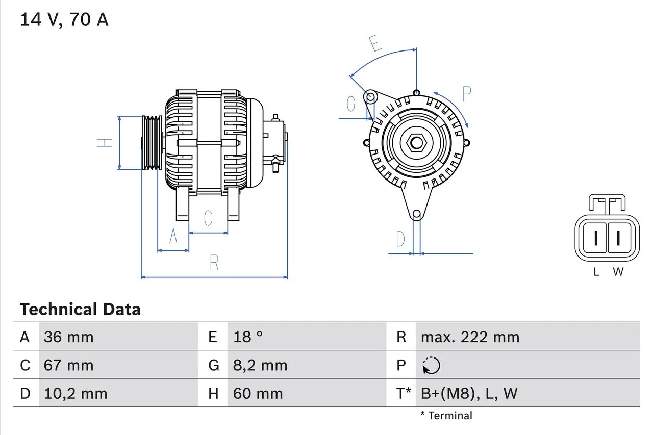 generátor BOSCH 0 986 043 101