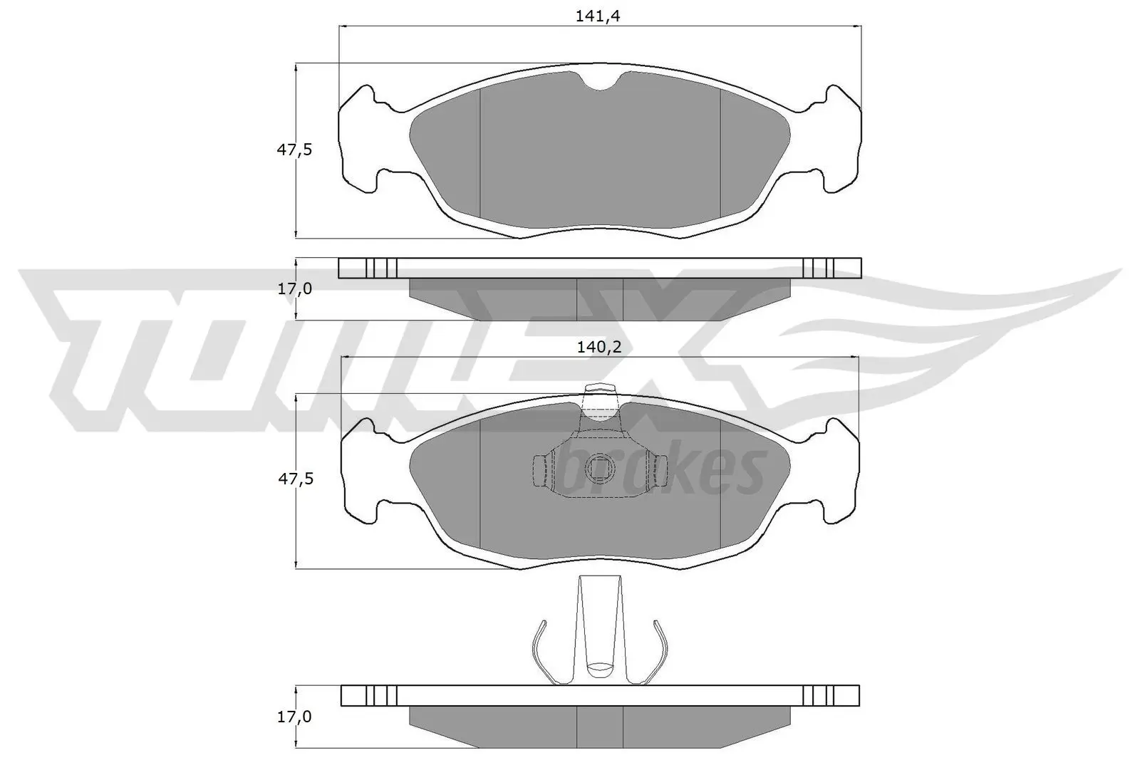 Sada brzdových destiček, kotoučová brzda TOMEX Brakes 11-71