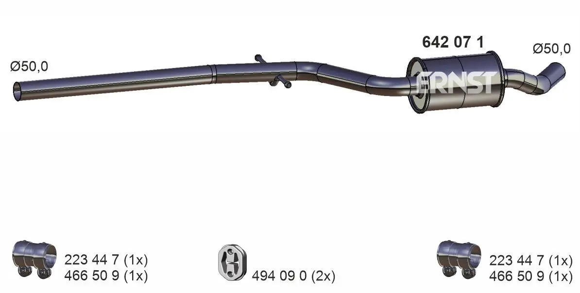 Střední tlumič výfuku ERNST 642071