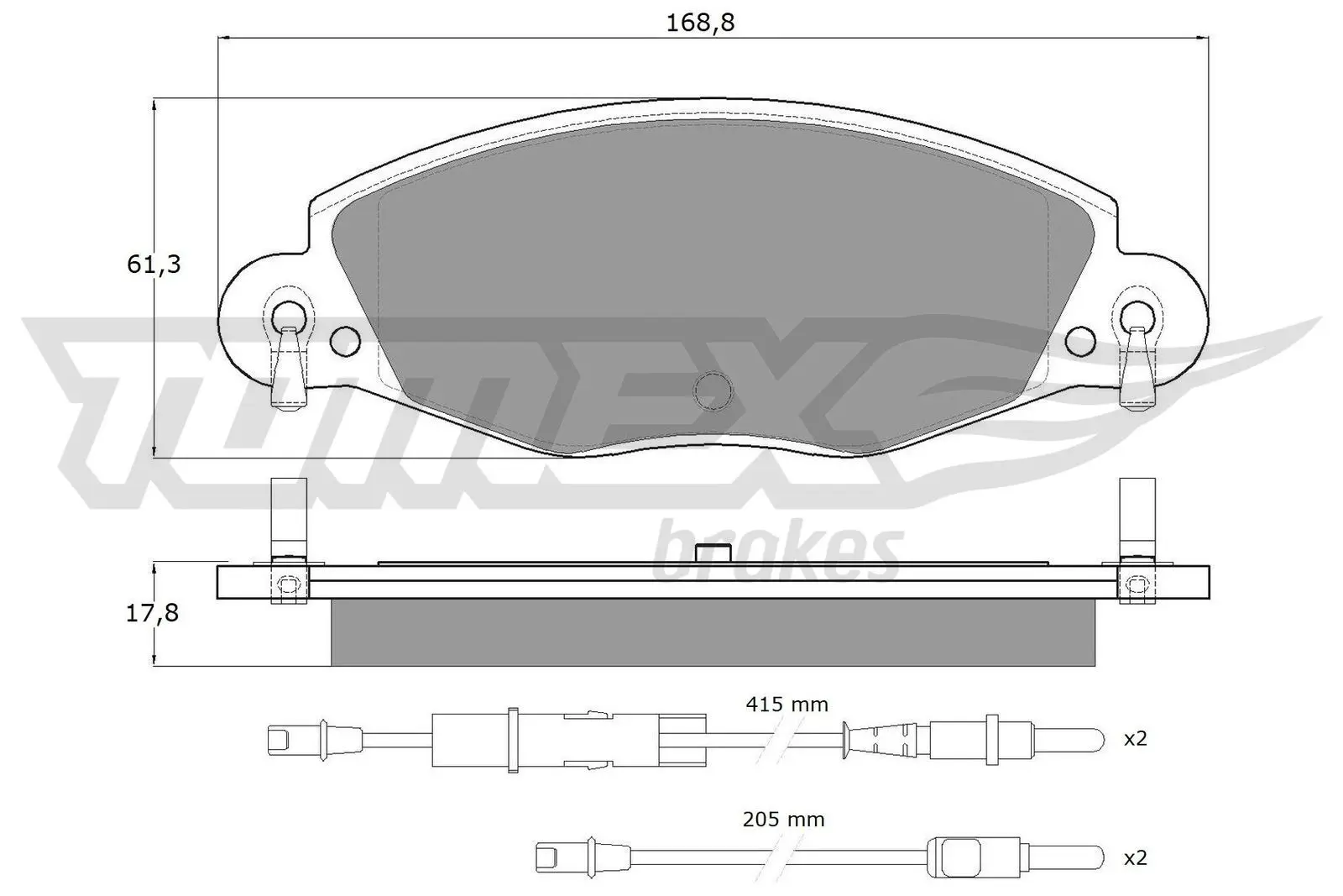 Sada brzdových destiček, kotoučová brzda TOMEX Brakes 13-32