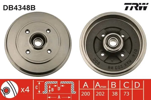 Brzdový buben TRW DB4348B