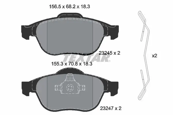 Sada brzdových destiček, kotoučová brzda TEXTAR 2324502
