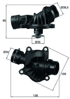 Termostat, chladivo MAHLE TI 234 88