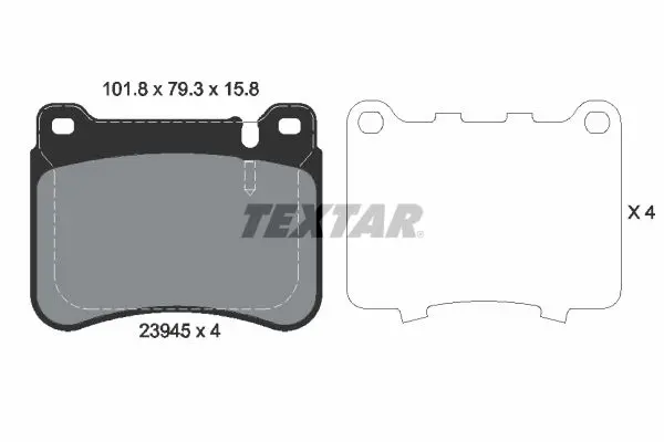 TEXTAR Sada brzdových destiček, kotoučová brzda 2394501