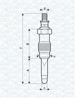Žhavicí svíčka MAGNETI MARELLI 062587001304