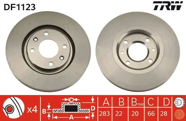 Brzdový kotouč TRW DF1123