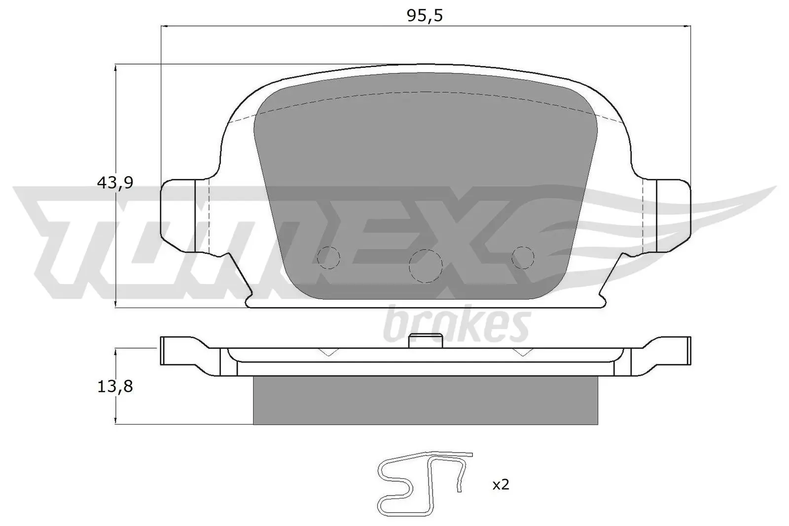 Sada brzdových destiček, kotoučová brzda TOMEX Brakes TX 16-06