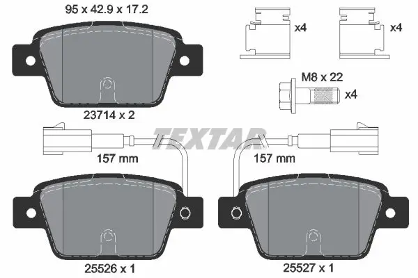 Sada brzdových destiček, kotoučová brzda TEXTAR 2371403