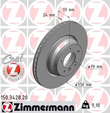 Brzdový kotouč ZIMMERMANN 150.3428.20
