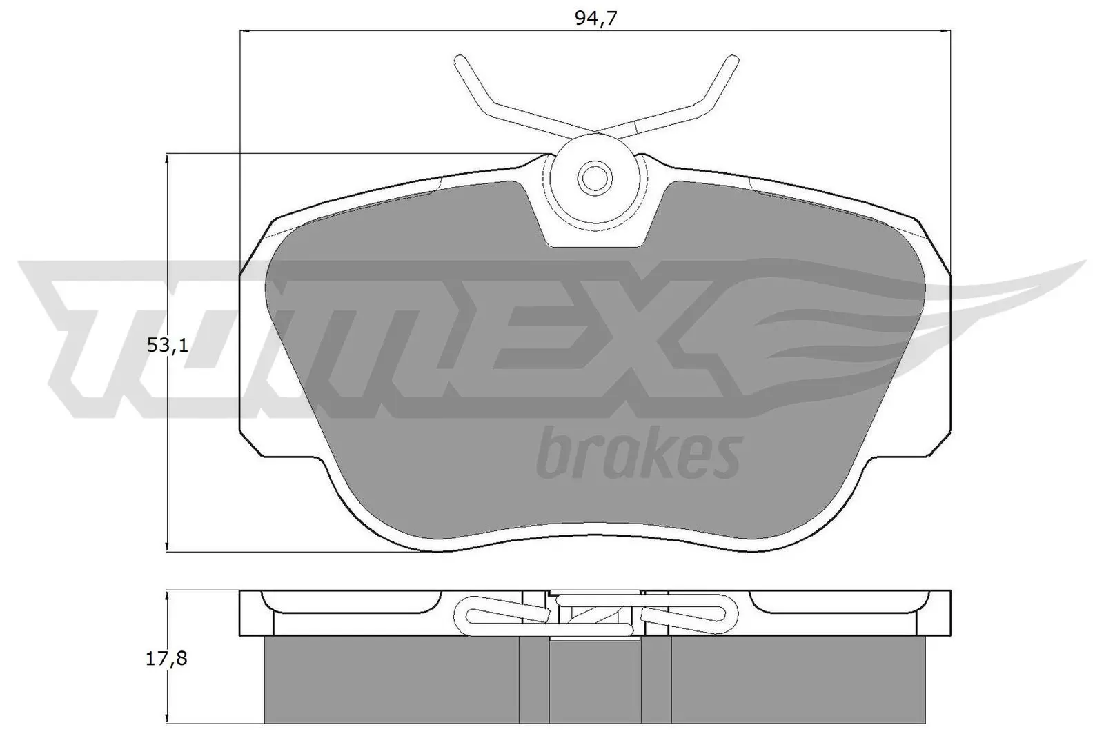 Sada brzdových destiček, kotoučová brzda TOMEX Brakes 10-38