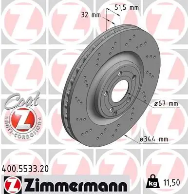 Brzdový kotouč ZIMMERMANN 400.5533.20