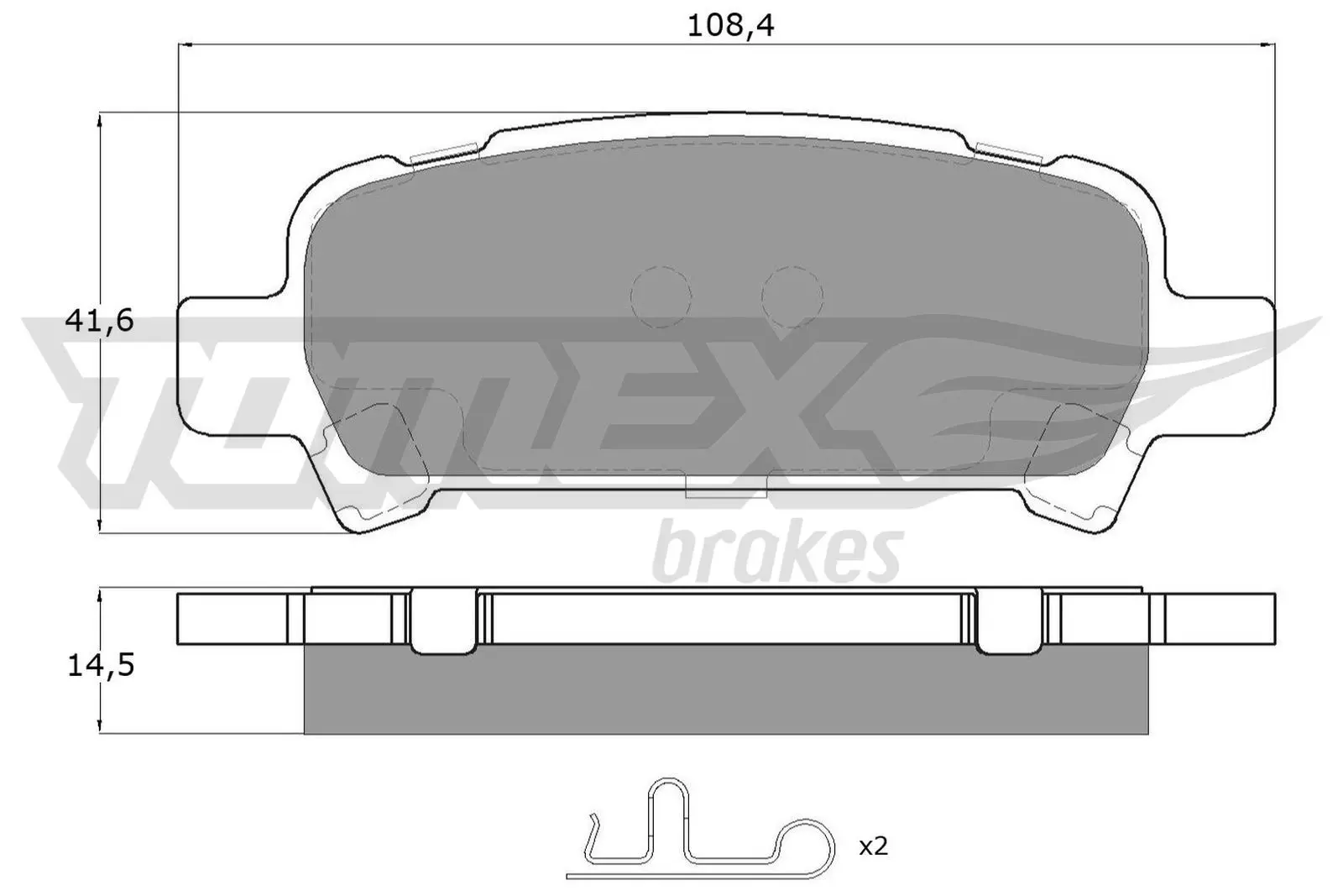 Sada brzdových destiček, kotoučová brzda TOMEX Brakes TX 15-46