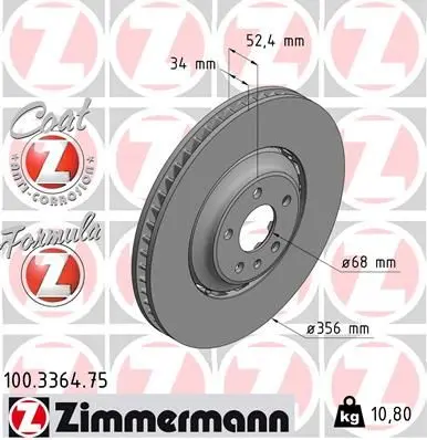 Brzdový kotouč ZIMMERMANN 100.3364.75