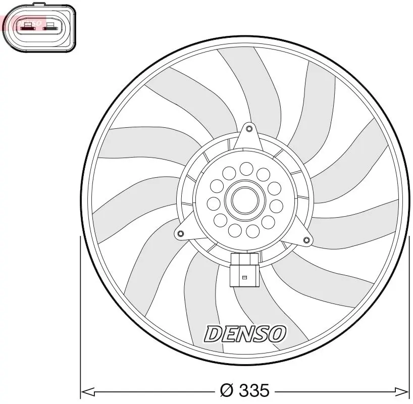 DENSO Větrák, chlazení motoru DER02008